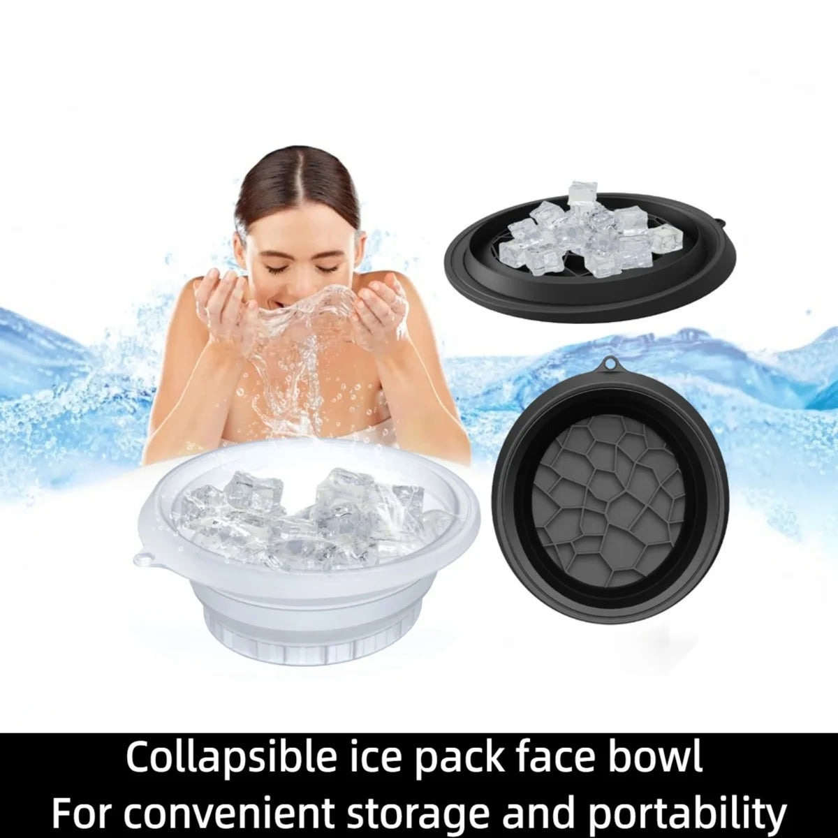 Silicone Foldable Ice Facial Bowl – Travel-Friendly Basin