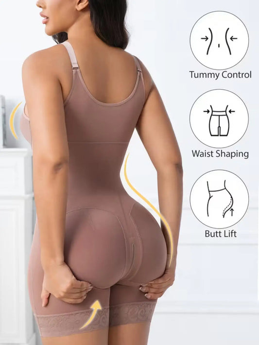 Women’s Firm Compression Shapewear Bodysuit With Zipper