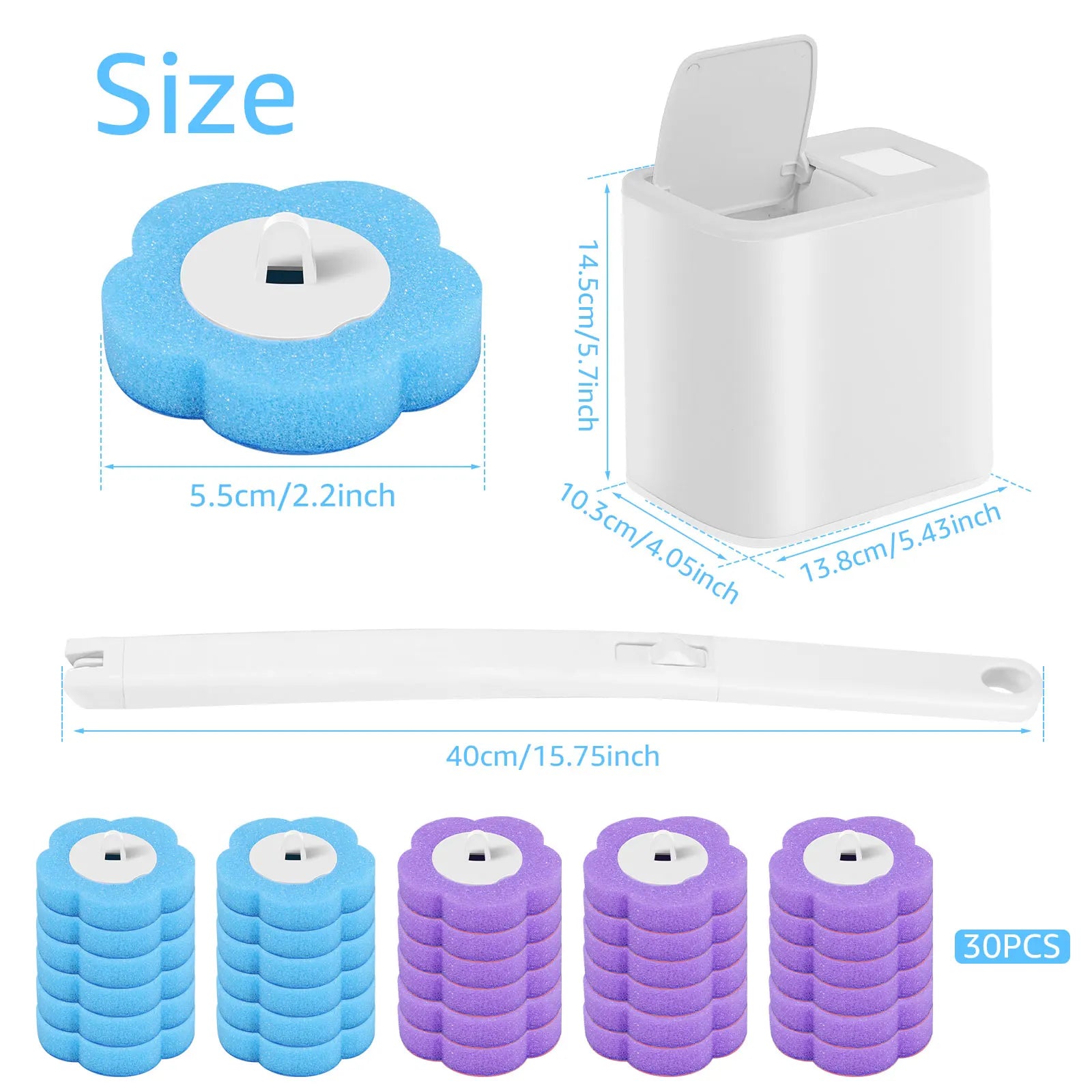 Disposable Toilet Brush Kit With Scented Refill Heads