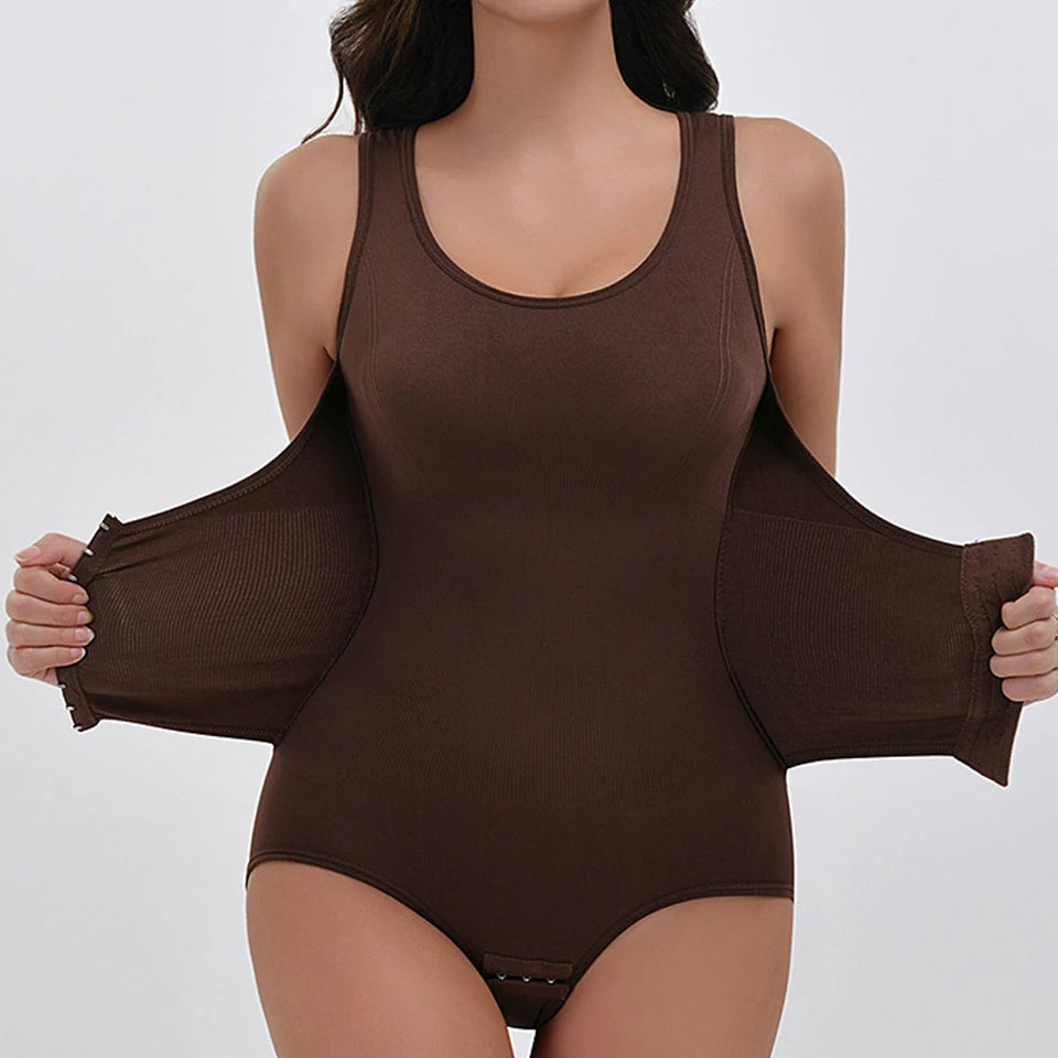 Women’s Tummy Control Bodysuit Shapewear With Zipper Belt