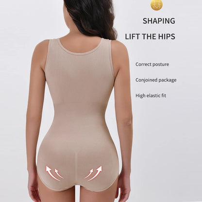 Women’s Tummy Control Bodysuit Shapewear With Zipper Belt