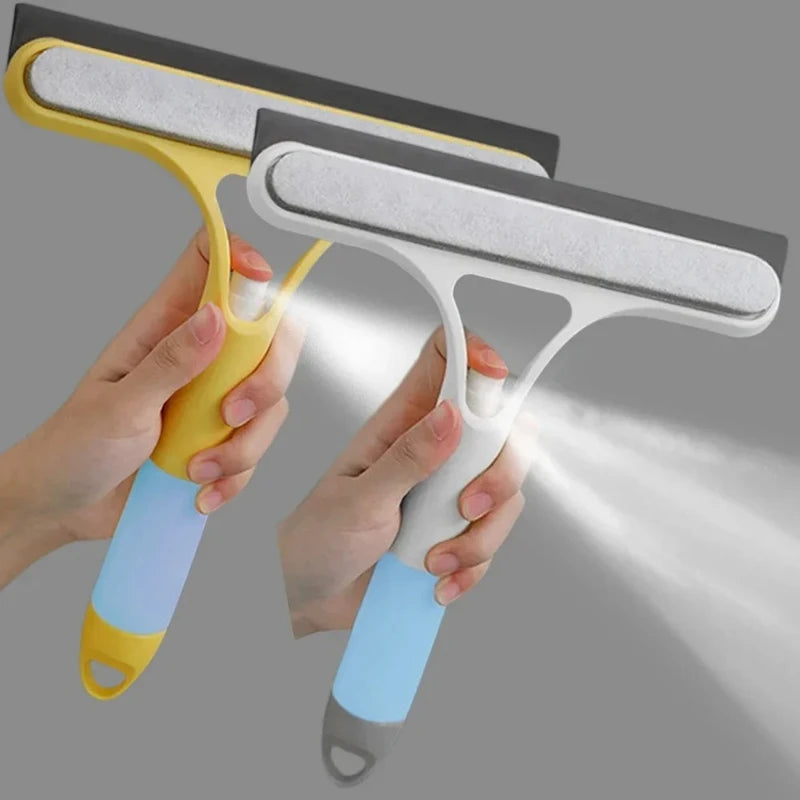 3-in-1 Window Squeegee With Spray Bottle & Scrubber