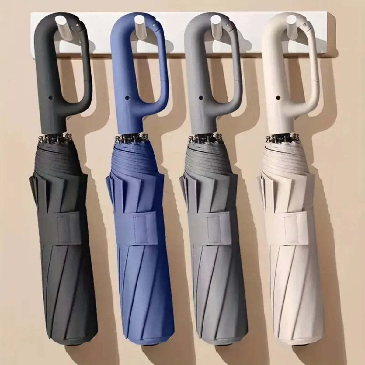 10-Rib Windproof Folding Umbrella – Automatic UV Protection