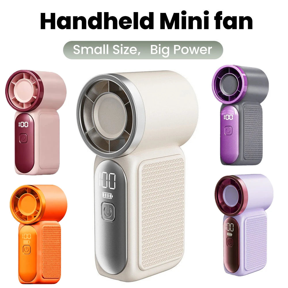 Portable Mini Handheld Fan With 5-Speed USB Rechargeable