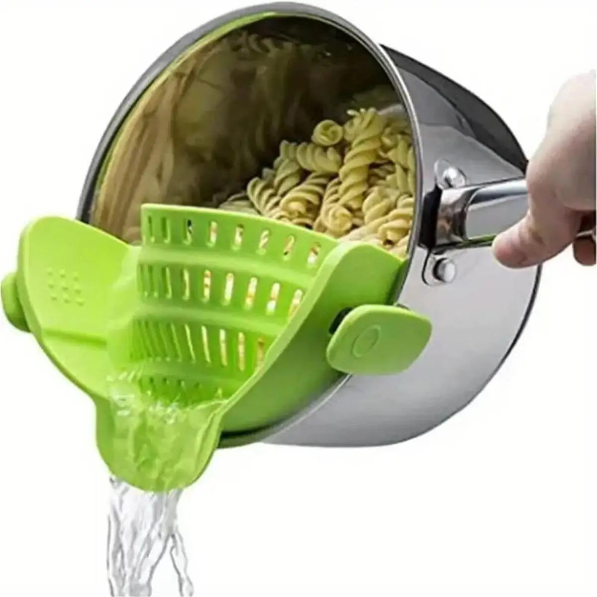Clip-On Pot Strainer For Pots, Pans And Bowls