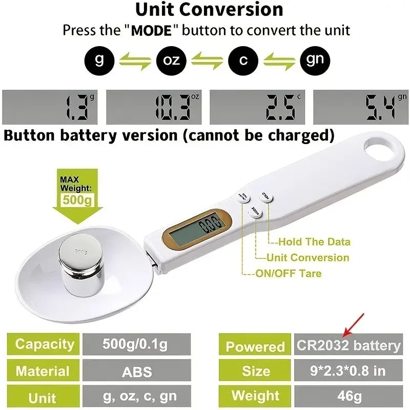 Digital Measuring Spoon Scale with LCD Display 0.1–500 g