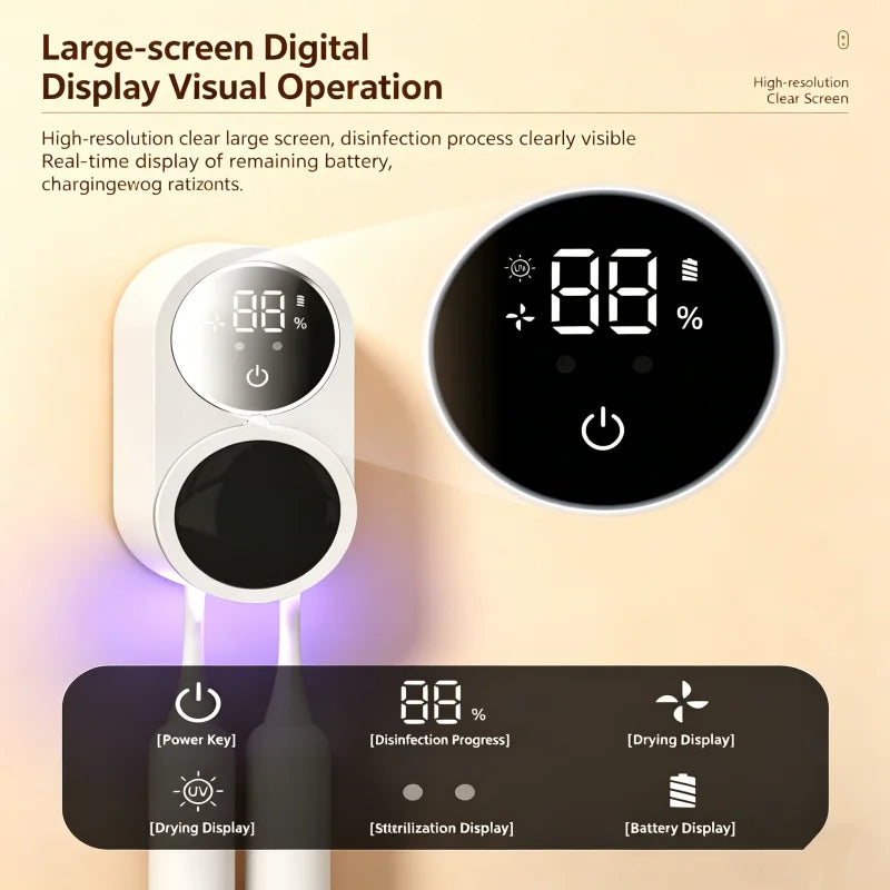 UV Toothbrush Sterilizer Case – Portable Rechargeable Box