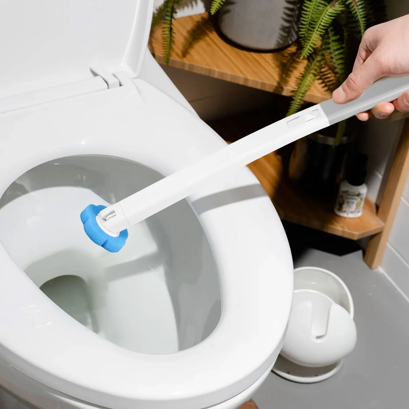 Disposable Toilet Brush Kit With Scented Refill Heads