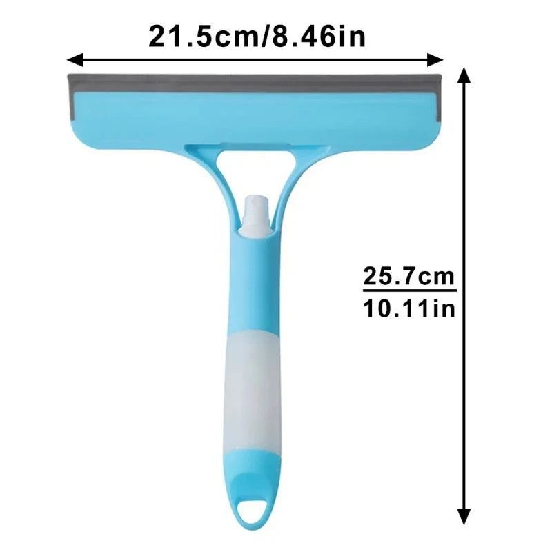 3-in-1 Window Squeegee With Spray Bottle & Scrubber