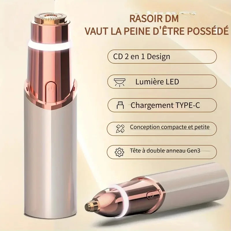 2-in-1 Facial & Eyebrow Trimmer – Rechargeable & Painless