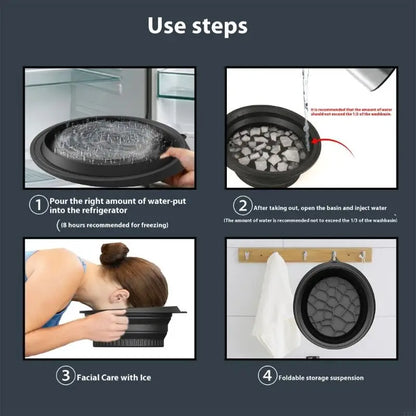 Silicone Foldable Ice Facial Bowl – Travel-Friendly Basin