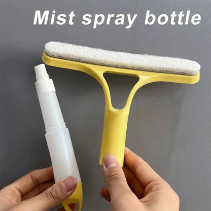 3-in-1 Window Squeegee With Spray Bottle & Scrubber
