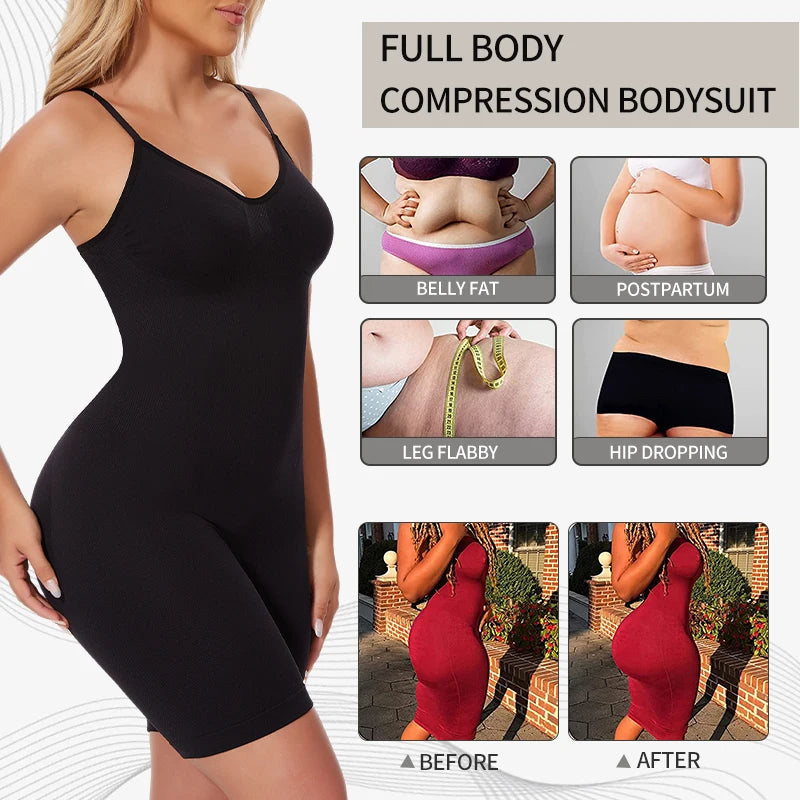 Women’s Full Body Shaper Bodysuit Tummy And Thigh Control
