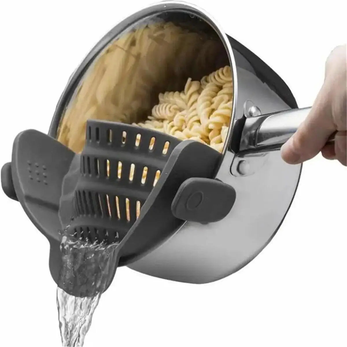 Clip-On Pot Strainer For Pots, Pans And Bowls