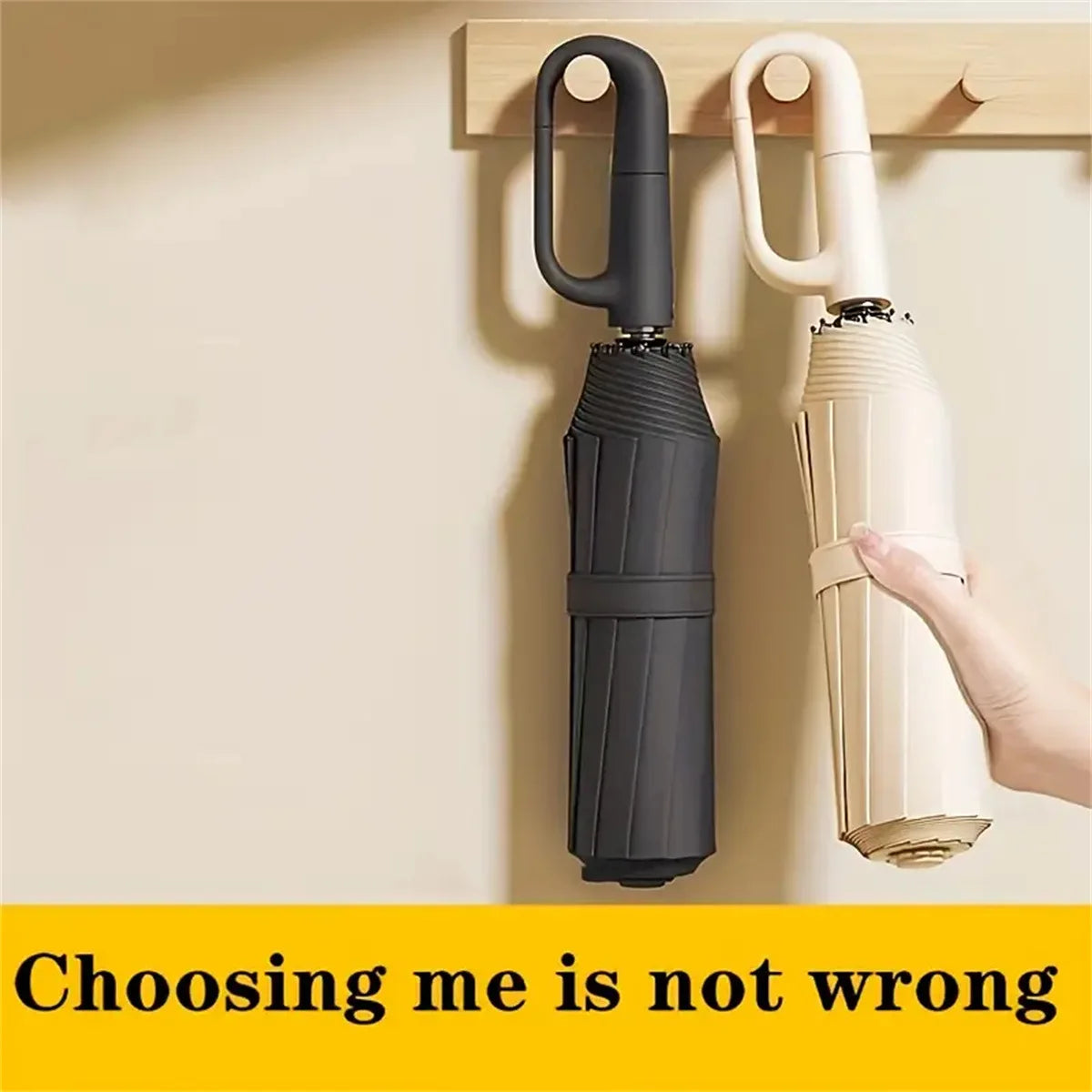 10-Rib Windproof Folding Umbrella – Automatic UV Protection