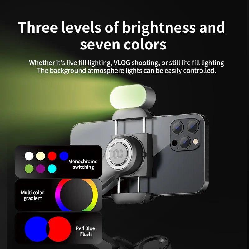 3-Axis Smartphone Gimbal Stabilizer With Magnetic Fill Light