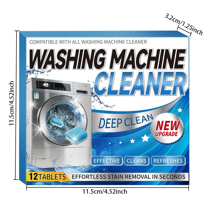 12pcs Scent Type Washing Machine Cleaner Tablets – Deep Odor Removal