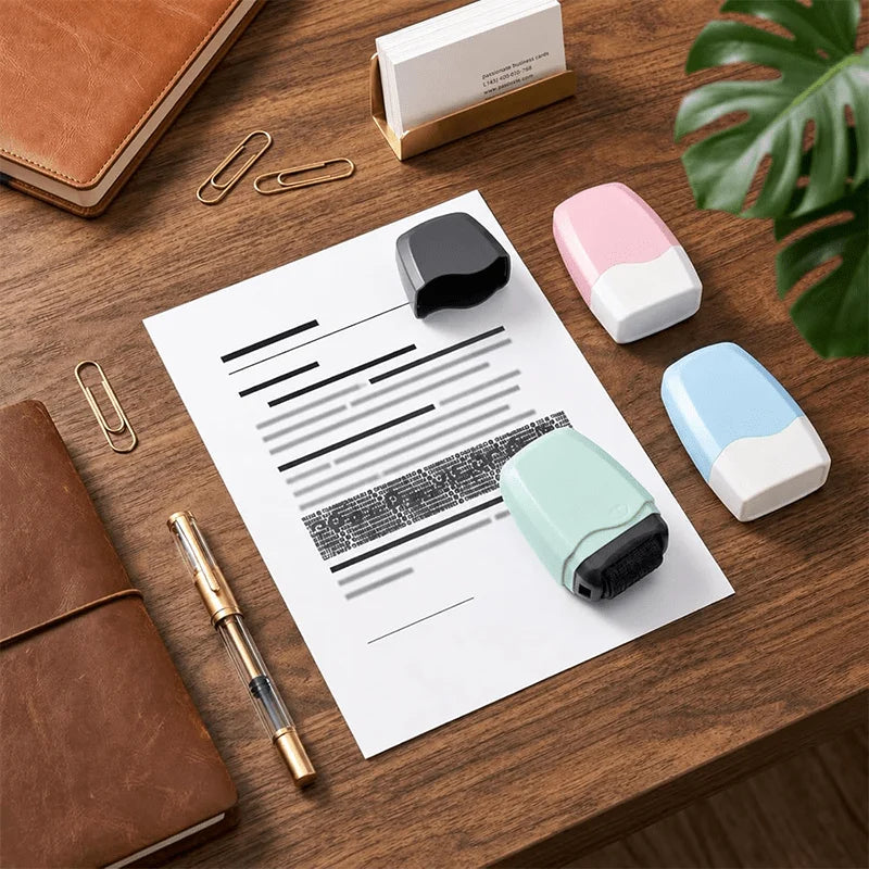 Privacy Roller Stamp with Password Protection Cover