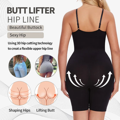 Women’s Full Body Shaper Bodysuit Tummy And Thigh Control