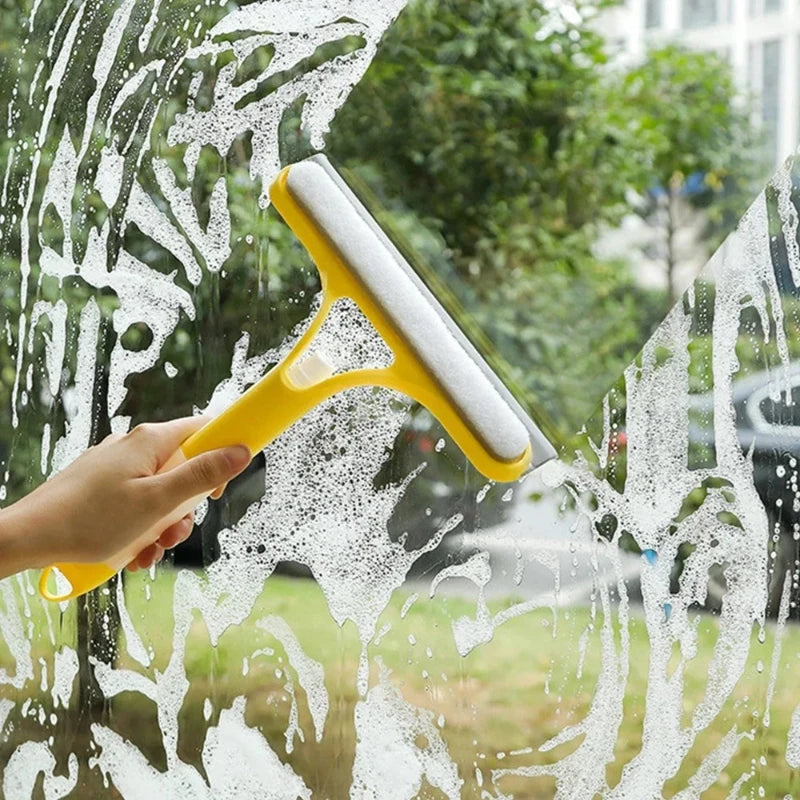 3-in-1 Window Squeegee With Spray Bottle & Scrubber