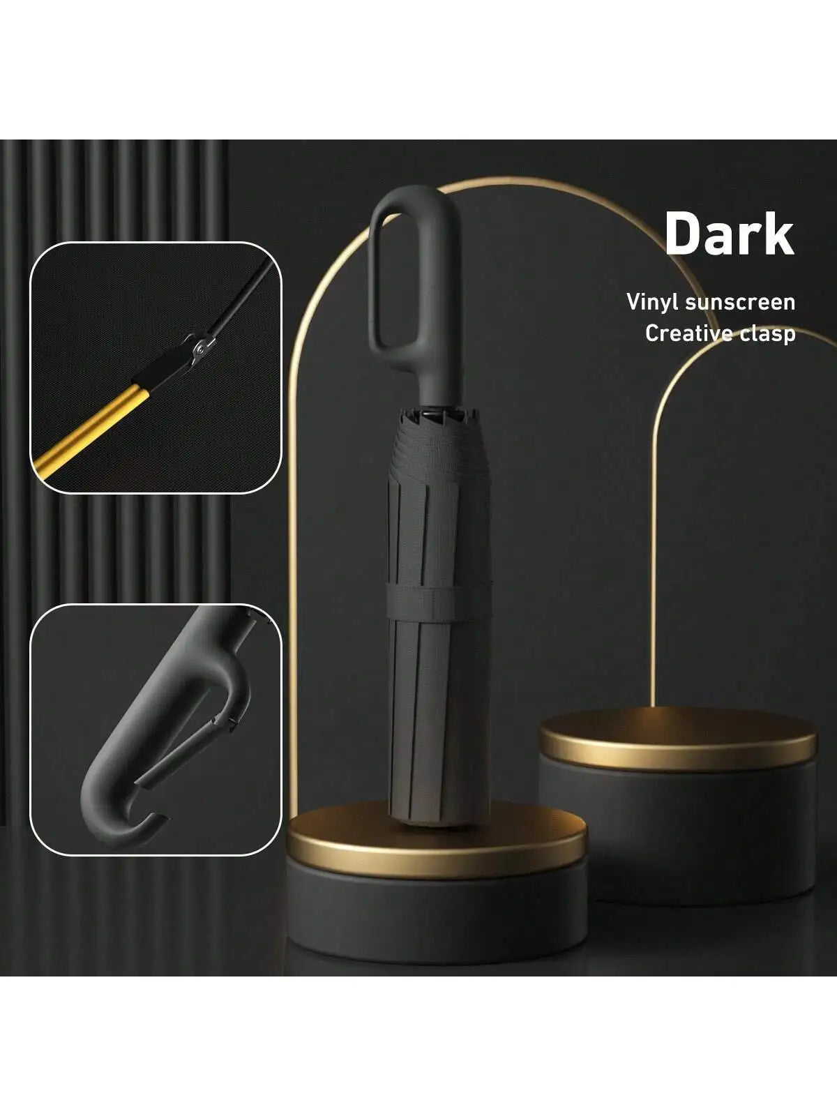 10-Rib Windproof Folding Umbrella – Automatic UV Protection