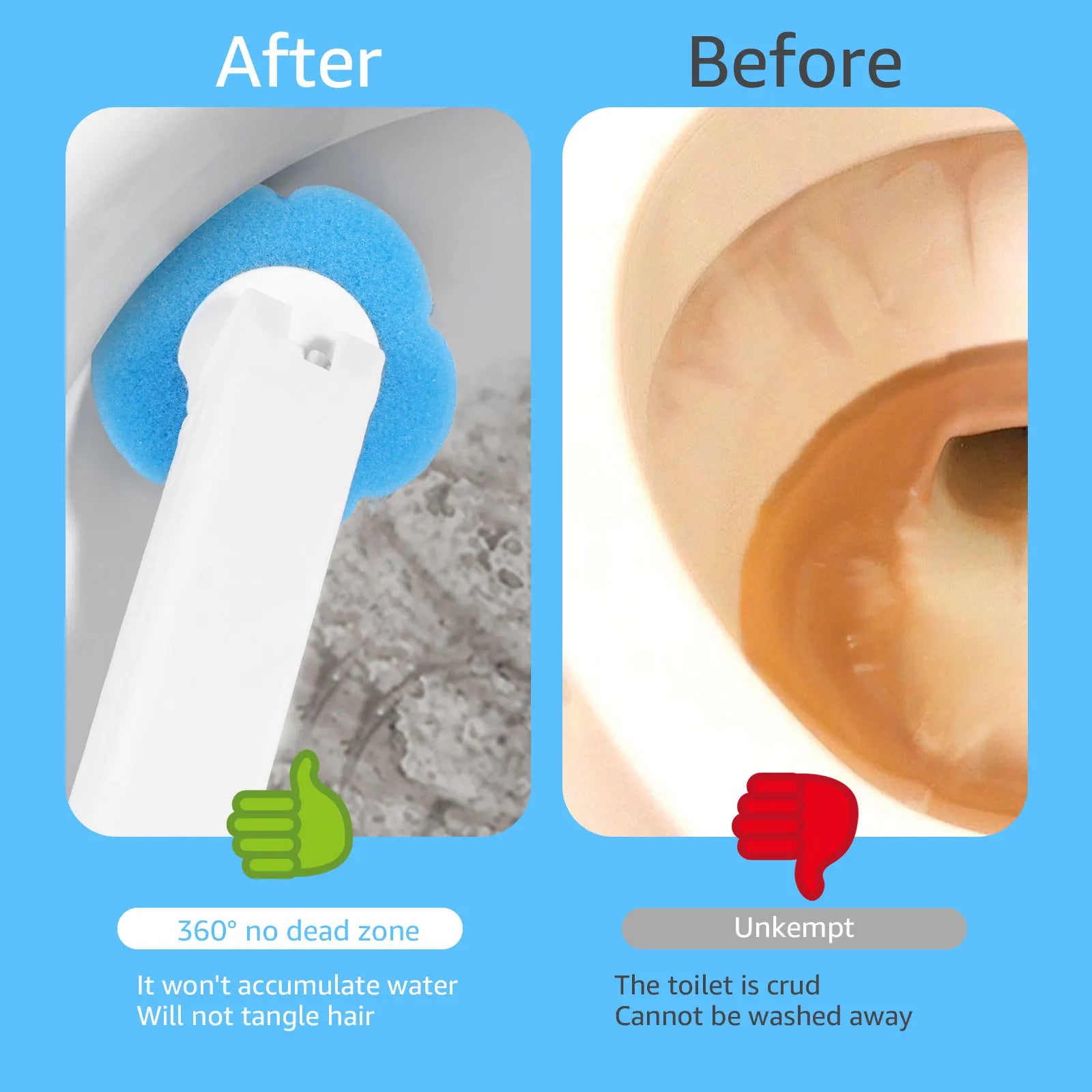 Disposable Toilet Brush Kit With Scented Refill Heads