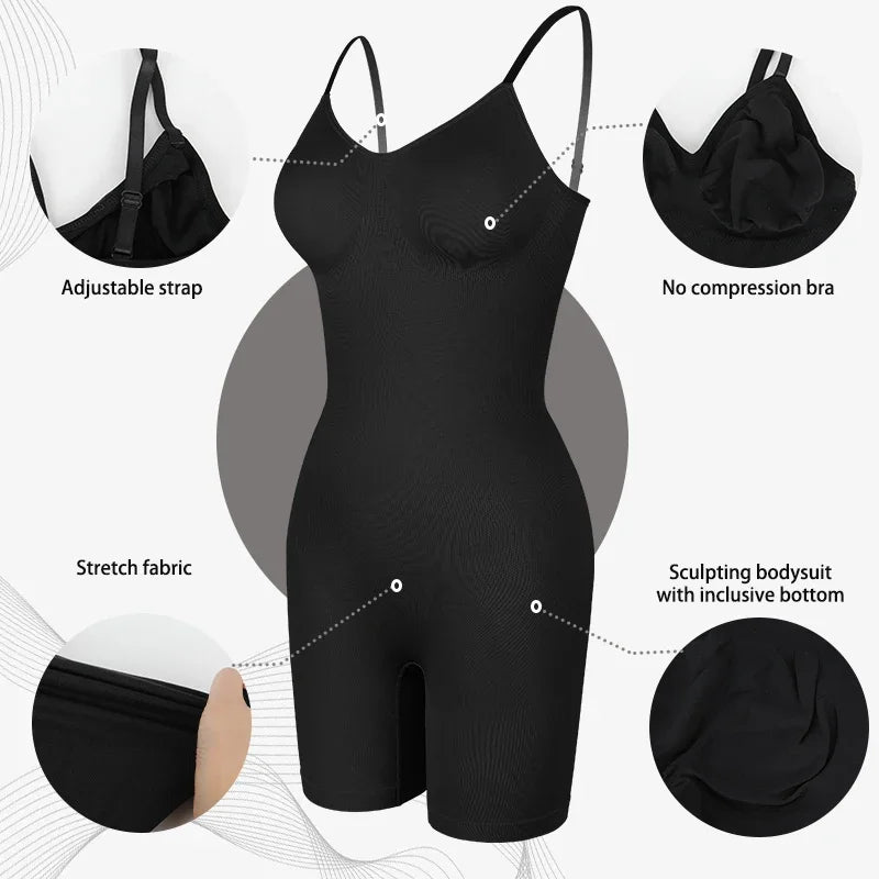 Women’s Full Body Shaper Bodysuit Tummy And Thigh Control