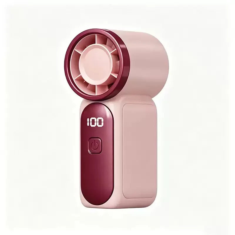 Pink Color Portable Mini Handheld Fan With 5-Speed USB Rechargeable