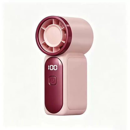Pink Color Portable Mini Handheld Fan With 5-Speed USB Rechargeable