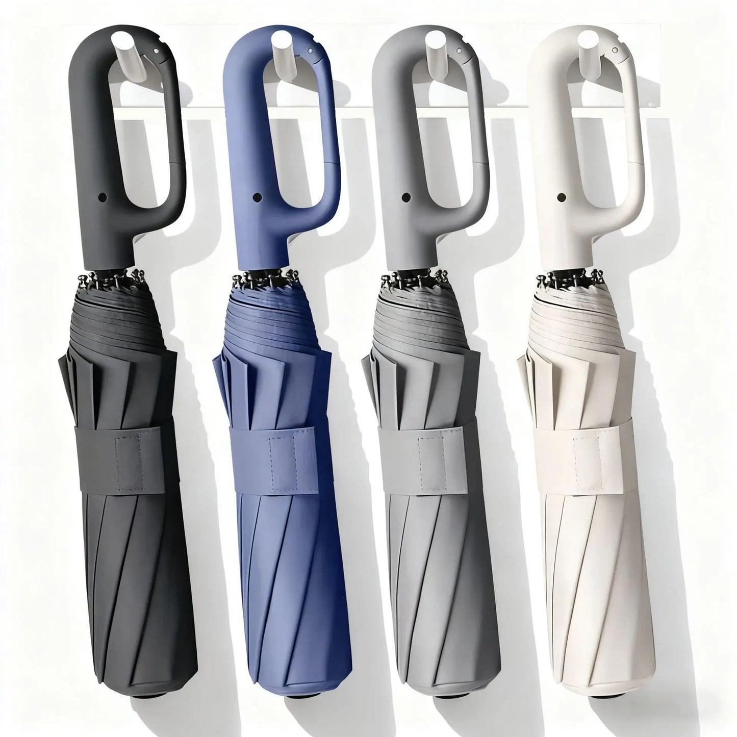 10-Rib Windproof Folding Umbrella – Automatic UV Protection