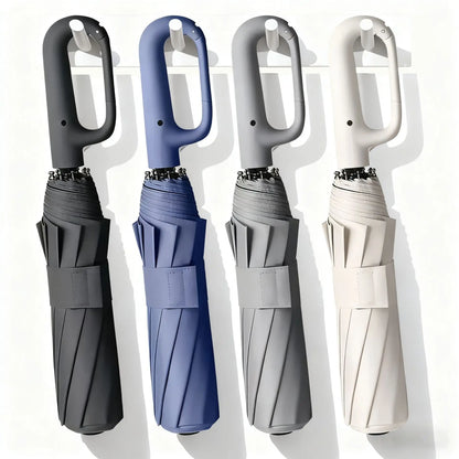 10-Rib Windproof Folding Umbrella – Automatic UV Protection
