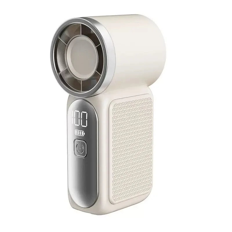 White Color Portable Mini Handheld Fan With 5-Speed USB Rechargeable