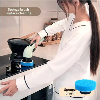 Cordless Electric Spin Scrubber Cleaning Brush 9-in-1 Set