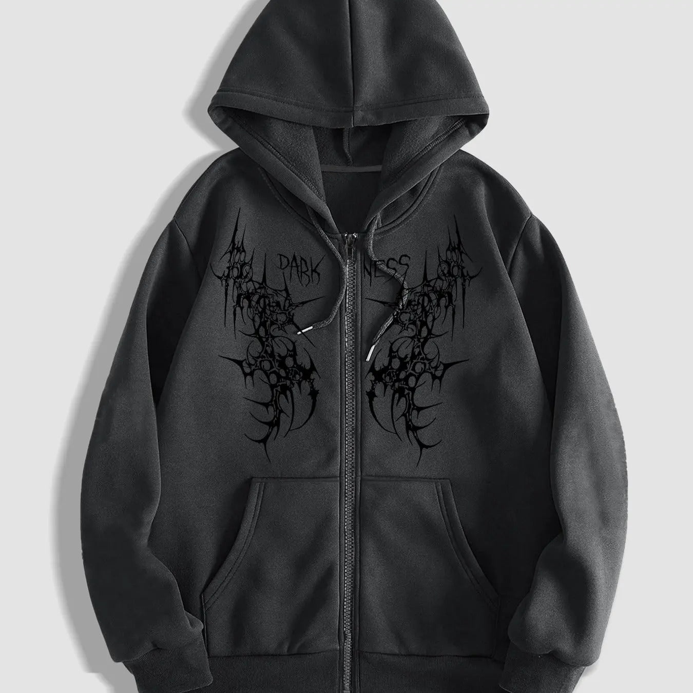 Men's Gothic Dark Pattern Zipper Hoodie