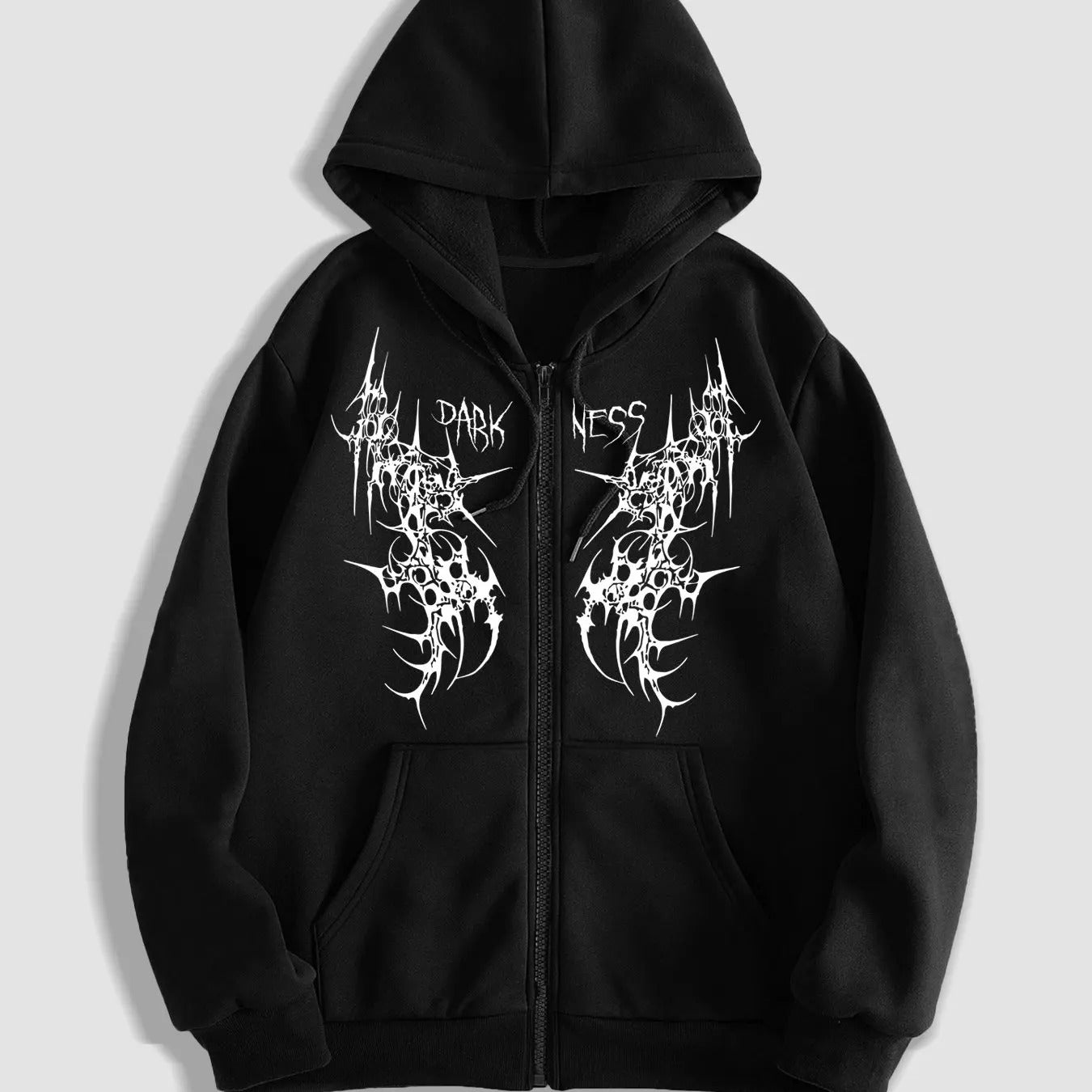 Men's Gothic Dark Pattern Zipper Hoodie