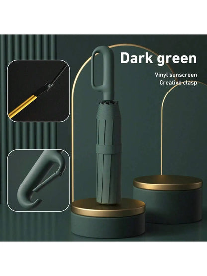 10-Rib Windproof Folding Umbrella – Automatic UV Protection