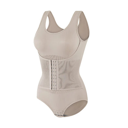 Women’s Tummy Control Bodysuit Shapewear With Zipper Belt