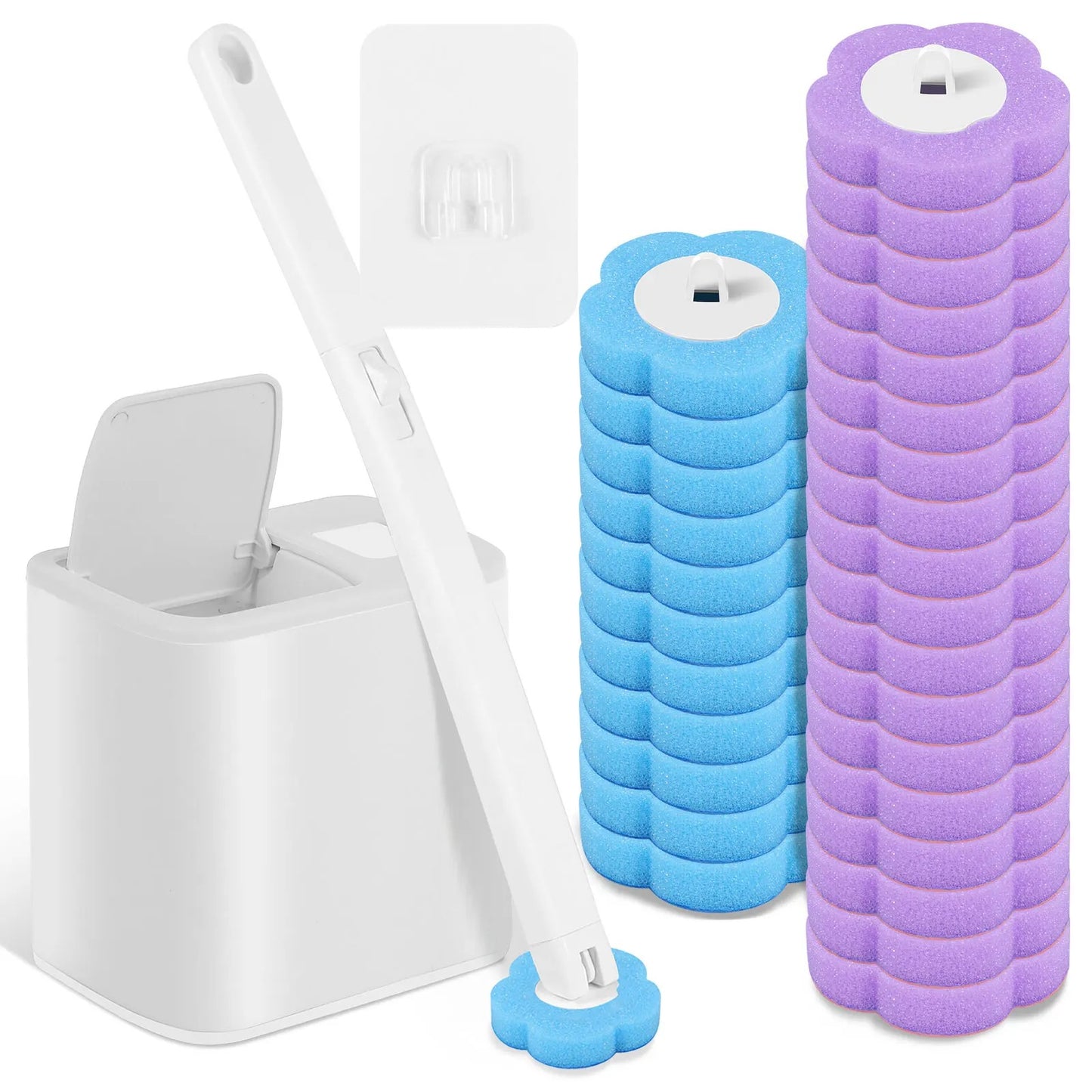 Disposable Toilet Brush Kit With Scented Refill Heads