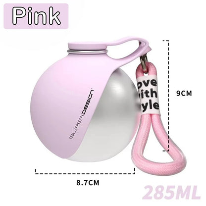 Stainless Steel Dog Water Bottle – Portable 2-in-1 Travel Cup