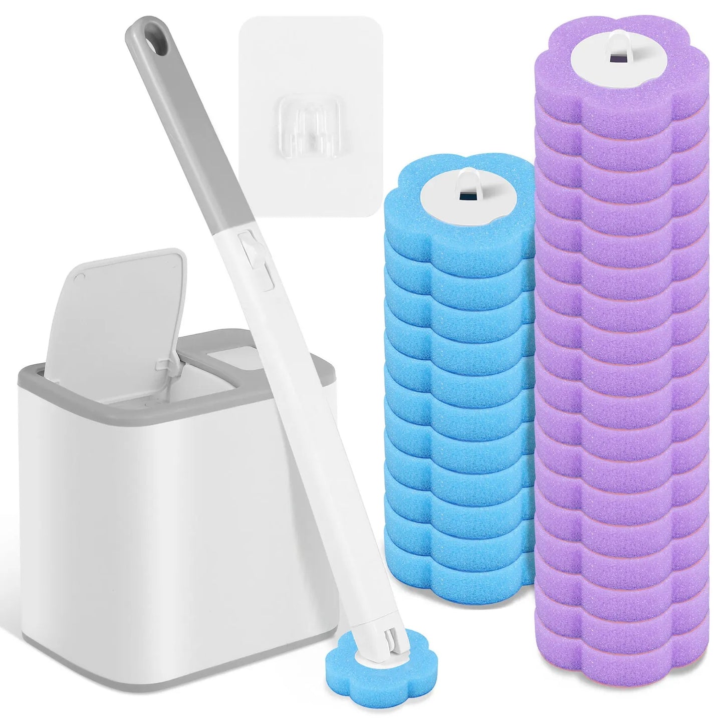 Disposable Toilet Brush Kit With Scented Refill Heads