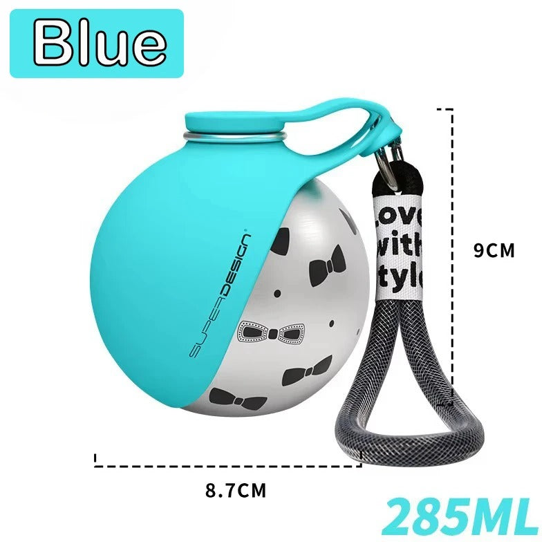 Stainless Steel Dog Water Bottle – Portable 2-in-1 Travel Cup